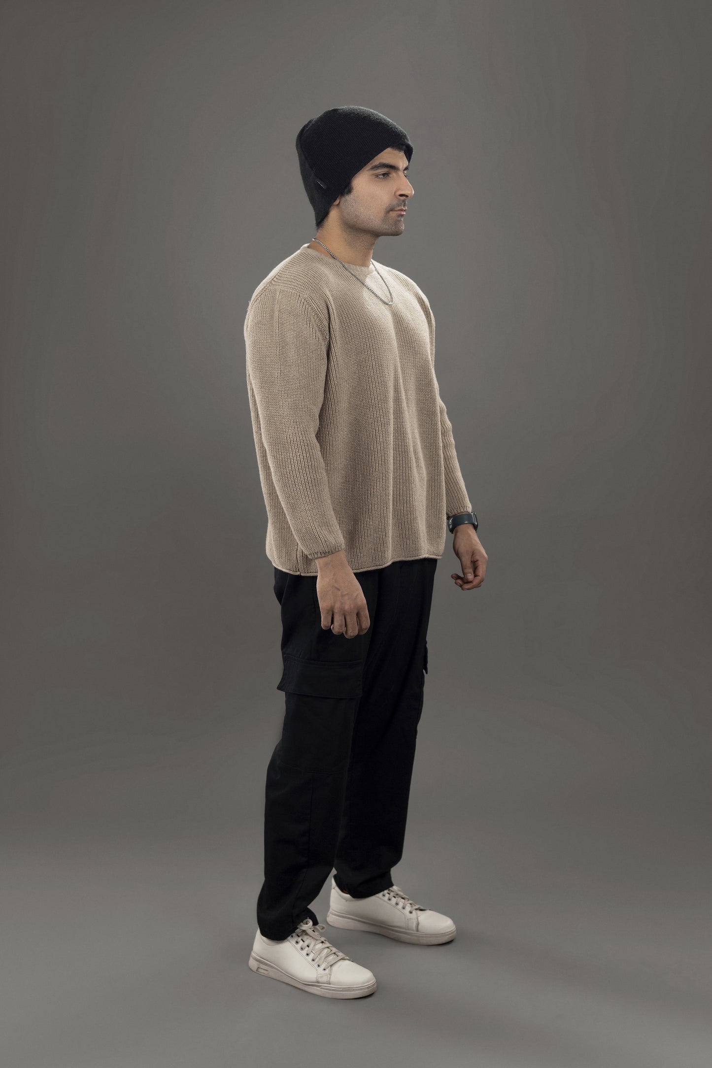 Light Brown Knitted Sweatshirt